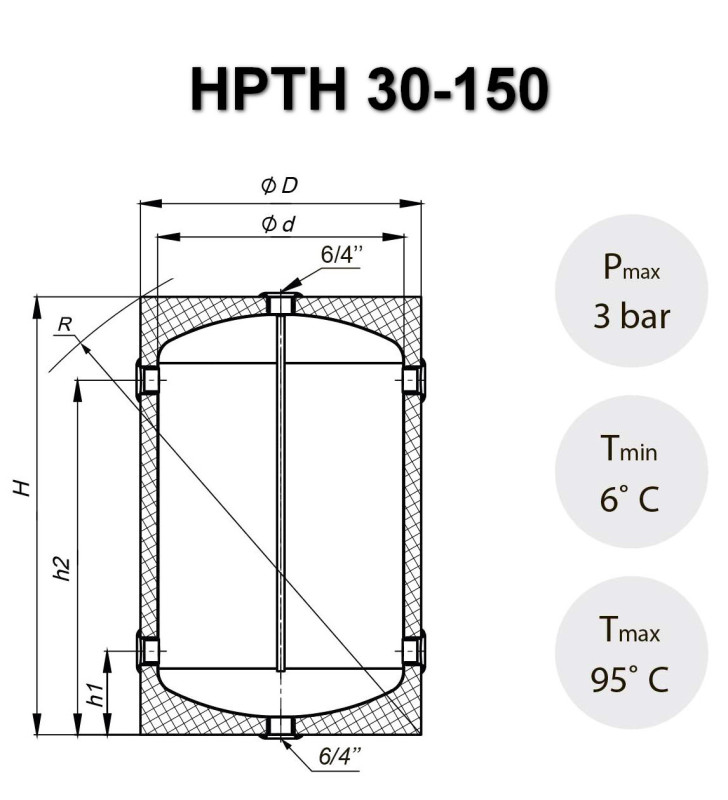 чертеж буферной емкости НРТН 30