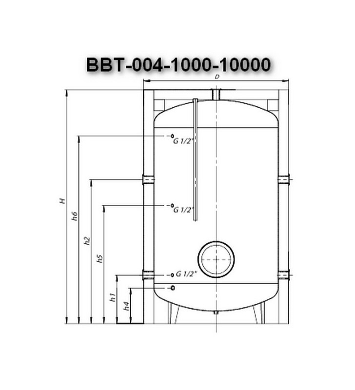 Бойлер bbt-004-1500 чертеж