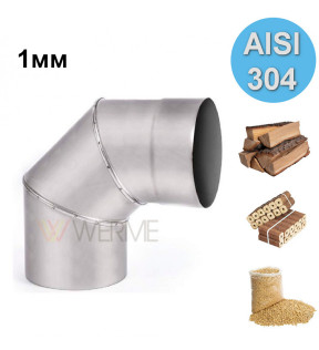 Колено 90° 1мм сталь AISI 304