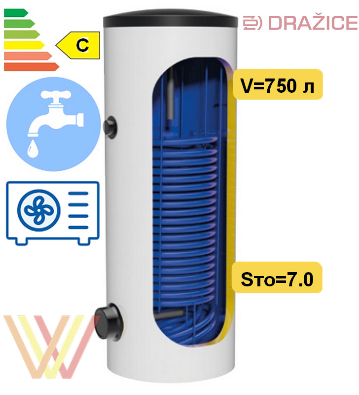 Бойлер для теплового насоса Drazice OKC 750 NTR/HP