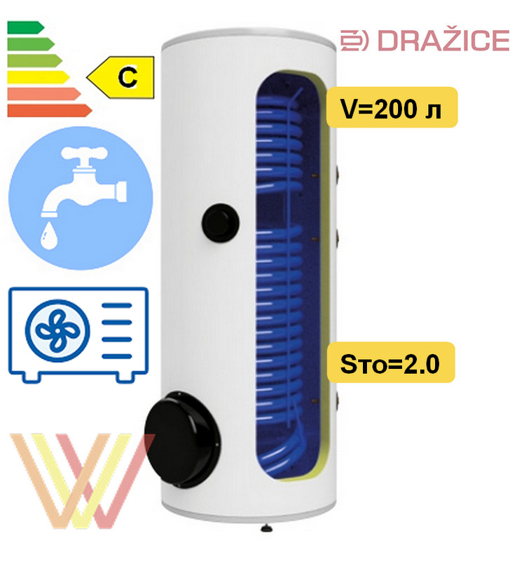 Бойлер для теплового насоса Drazice OKC 200 NTR/HP